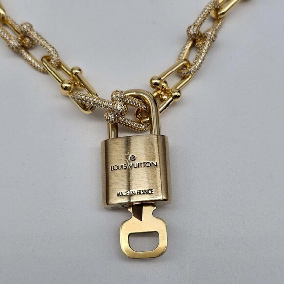 Authentic Louis Vuitton Lock&Key w/unbranded 925 Pure Silver/Goldplated Necklace - Picture 10 of 16